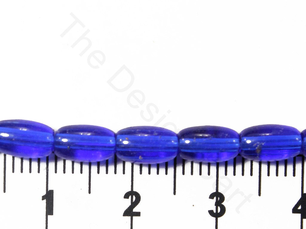 Dark Blue 1 Oval Pressed Glass Beads (1709210632226)