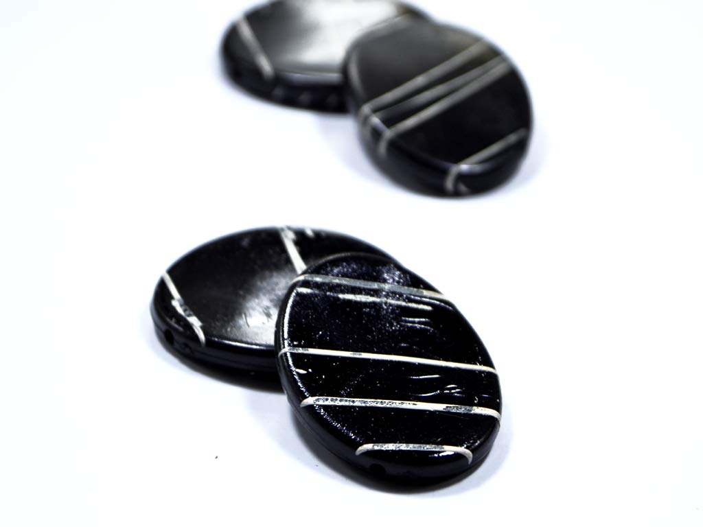 Black Oval Acrylic Stones | The Design Cart (1729477902370)