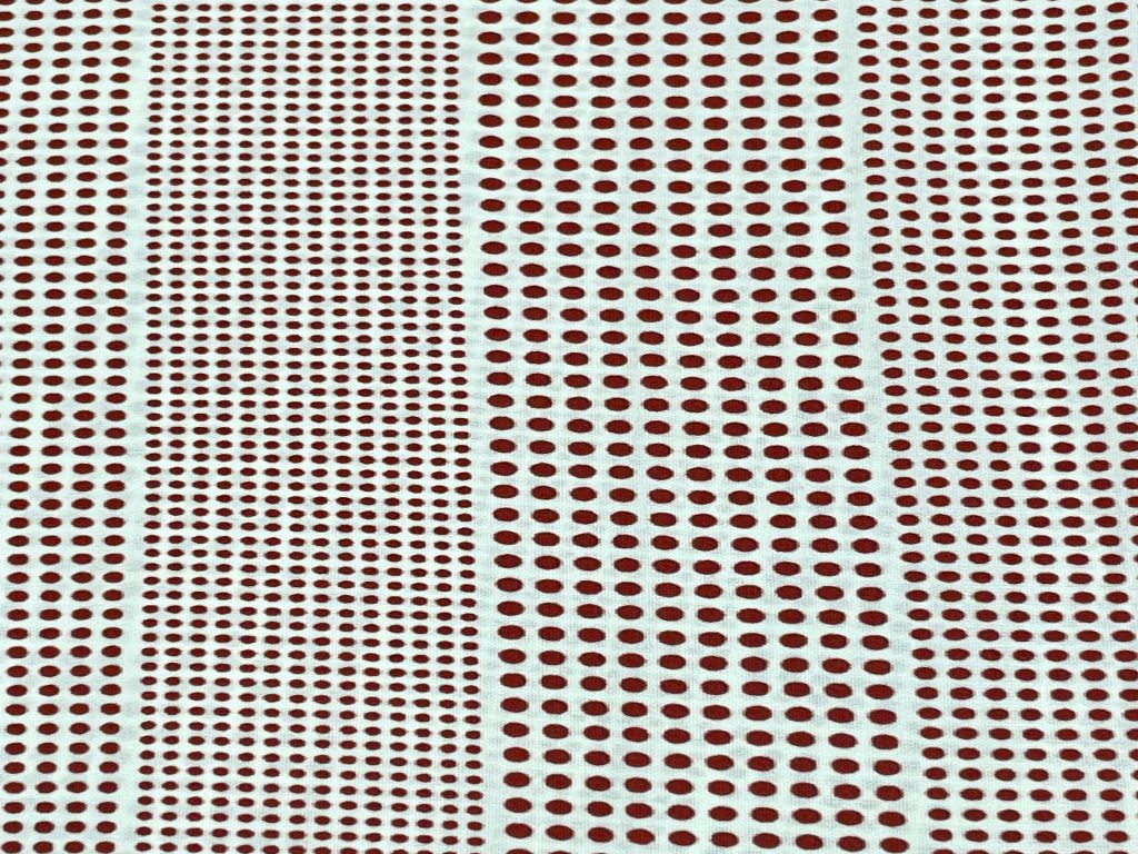 Red & White Dots Printed Crepe Fabric
