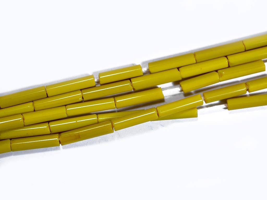 Yellow Pipe Glass Beads (1666695200802)