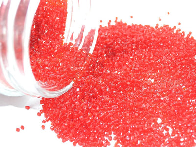 Red Transparent 3 Cut Preciosa Seed Beads | The Design Cart (3842141487138)