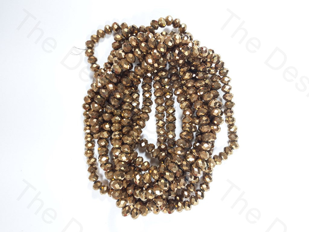 Copper Metallic Rondelle Faceted Crystal Beads | The Design Cart (3669242544162)