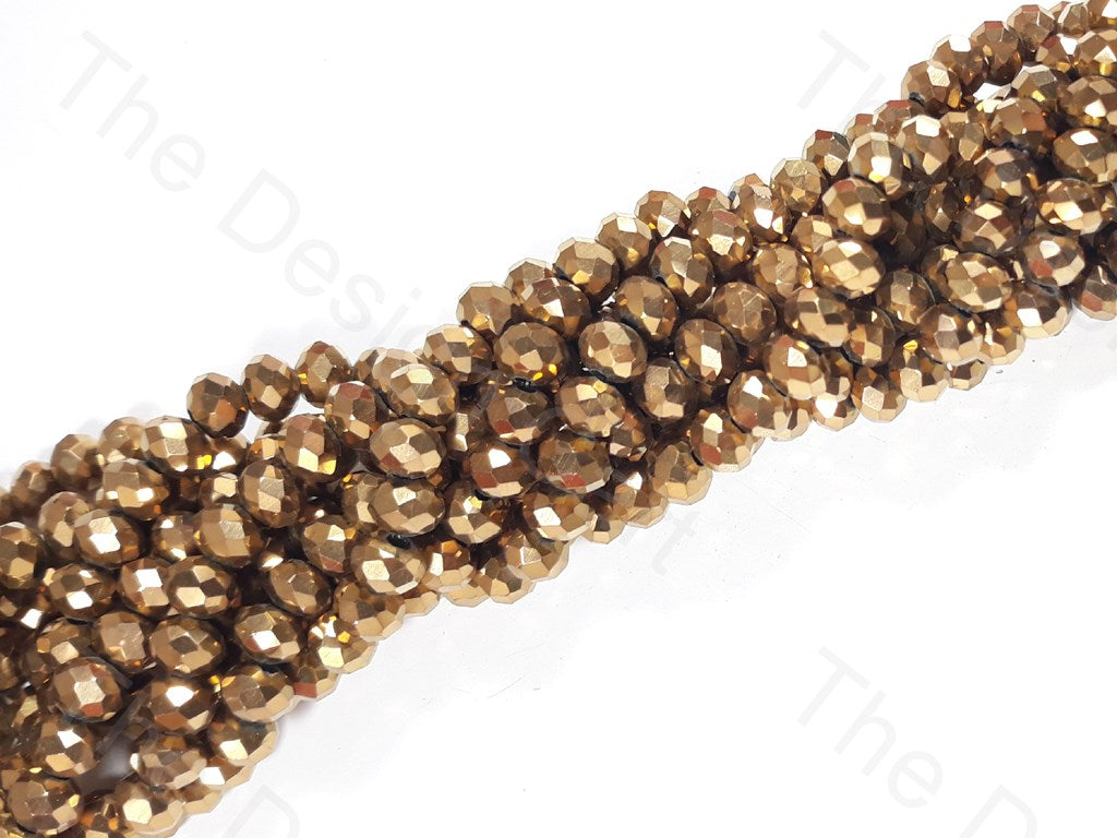 Copper Metallic Rondelle Faceted Crystal Beads | The Design Cart (3669242544162)