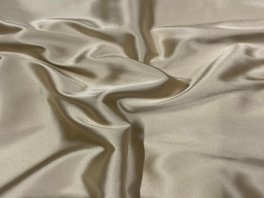 Beige Heavy Satin Lycra Fabric