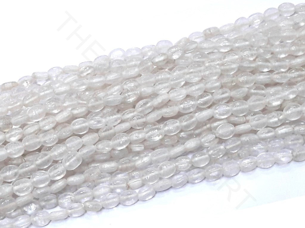 White Oval Glass Beads | The Design Cart (4333694812229)