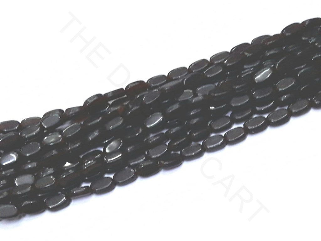 Black Oval Glass Beads | The Design Cart (4333694844997)