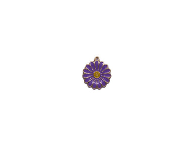 Purple Yellow Flower Shaped Metal Charms