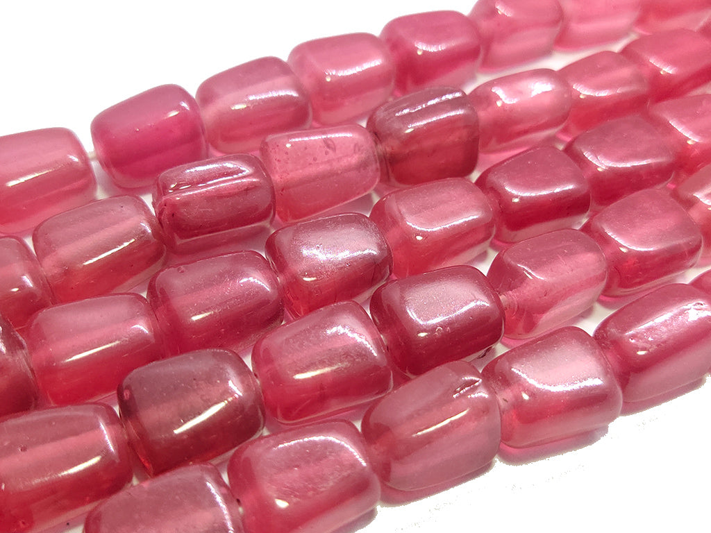 Pomegranate Red Fire Polished Tumble Glass Beads