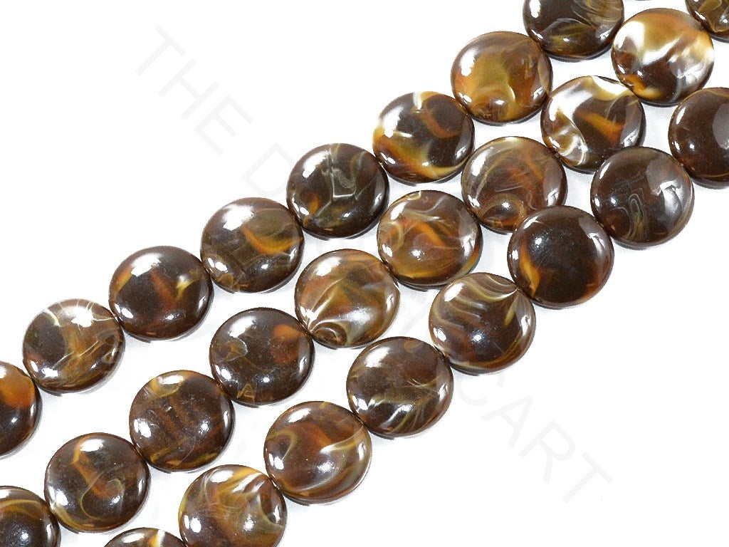 Brown Round Marble Resin Beads | The Design Cart (3787347296290)