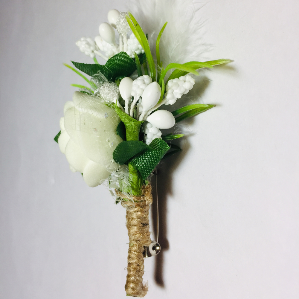 White Flower Designer Brooch