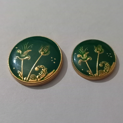 green-golden-flower-design-metal-buttons