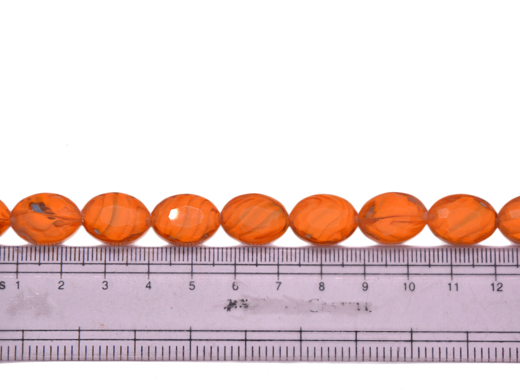 Orange Grey Double Tone Designer Glass Beads