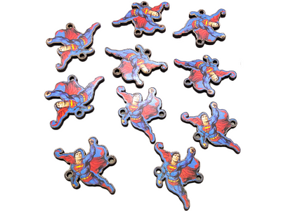 Blue Superman Designer MDF Wooden Embellishment