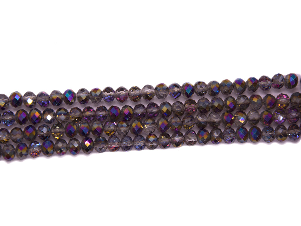 Light Grey Transparent Multicolour Double Tone Crystal Beads