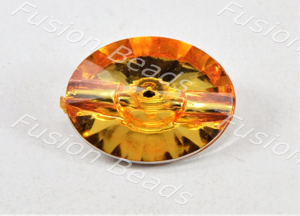 Light Orange Sun Design Crystal Button