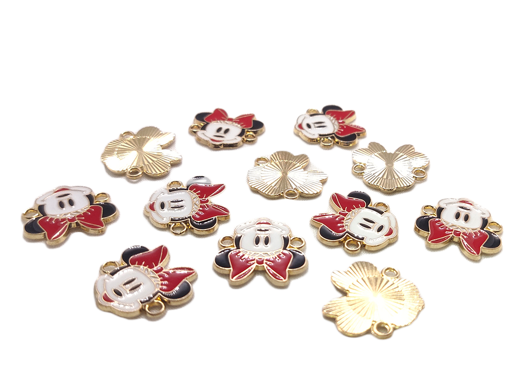 Black Red Minnie Mouse Designer Metal Charms