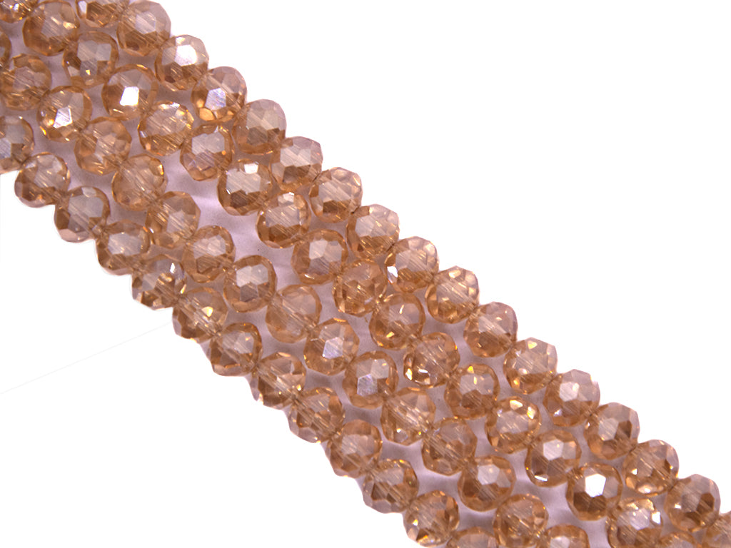 Peach Transparent Double Tone Crystal Beads