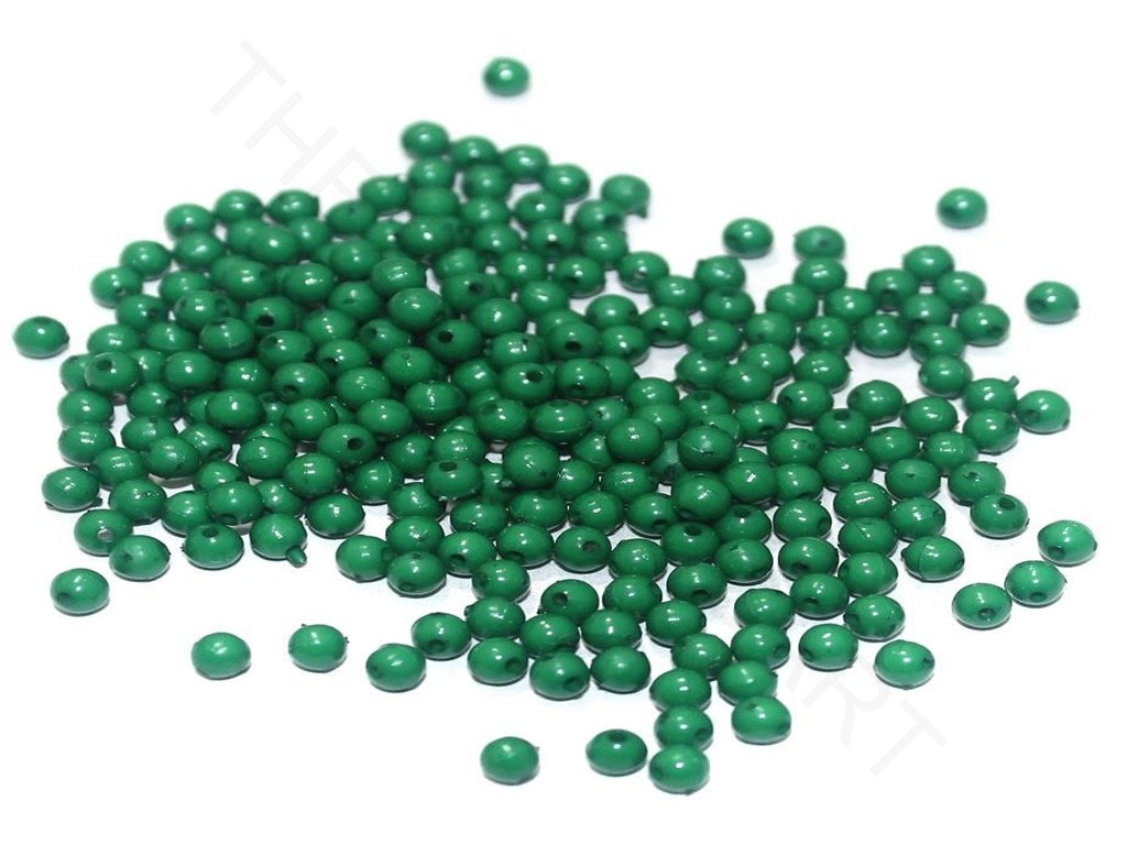 Dark Green Circular Acrylic Beads (4 mm) | The Design Cart (4344146919493)