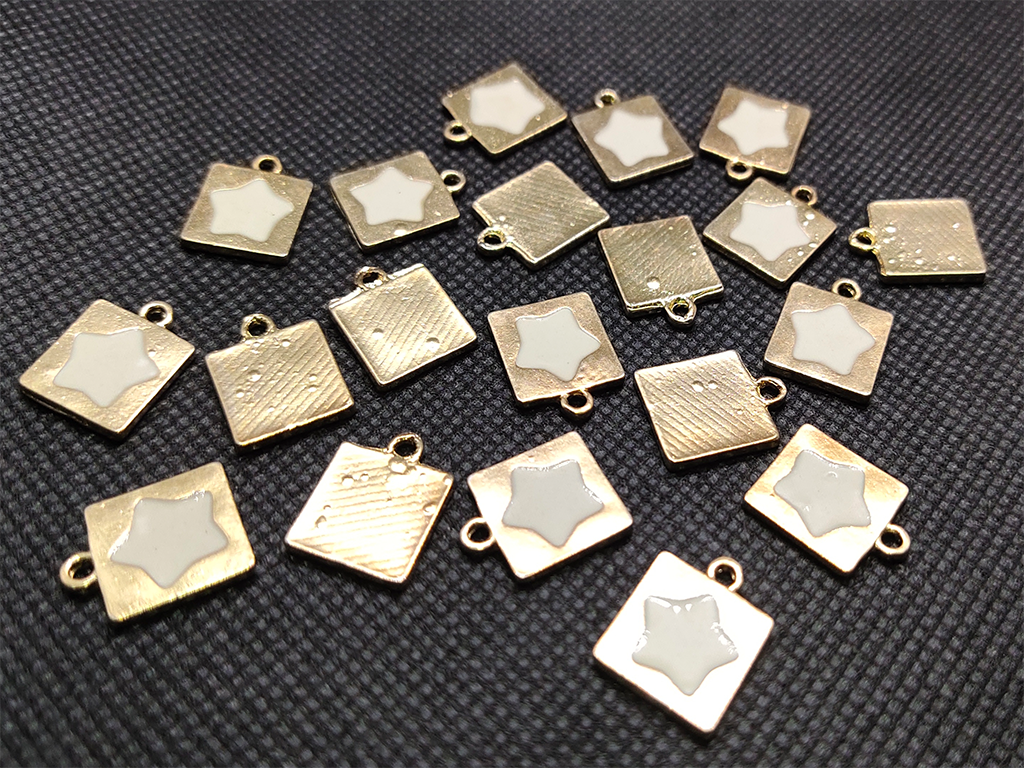 Golden Square Designer Metal Charms