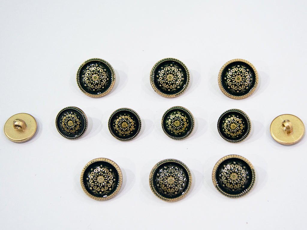 Green Designer Acrylic Suit Buttons