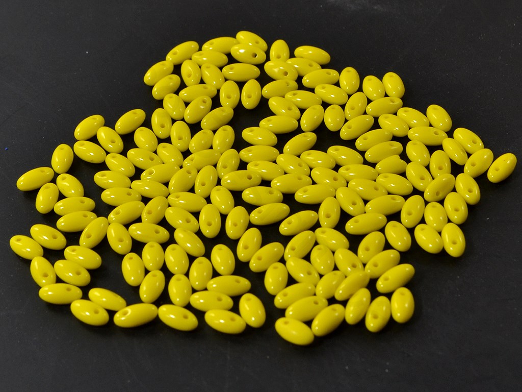 Yellow Rizo Czech Glass Beads | The Design Cart (1827261284386)