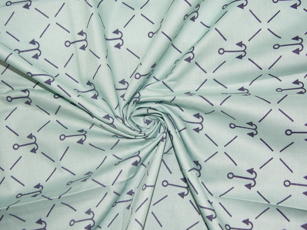 precut-2-metres-mint-green-anchors-printed-cotton-fabric