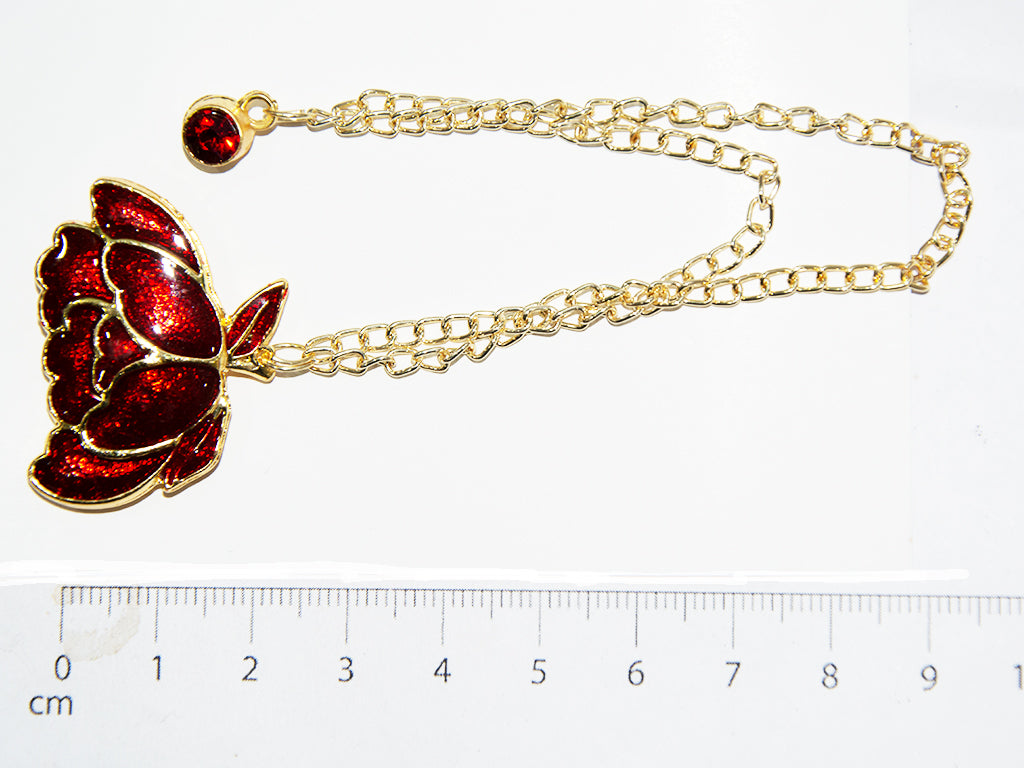 Red & Golden Flower Designer Brooch