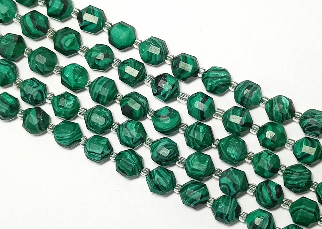 Dark Green Quartz Stone Octagonal Beads