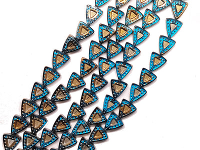 Blue Triangle Crystal Beads