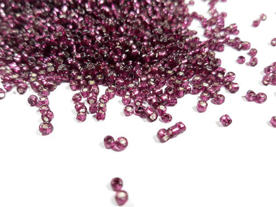 Dark Purple Silverline Round Rocailles Seed Beads (1620431863842)