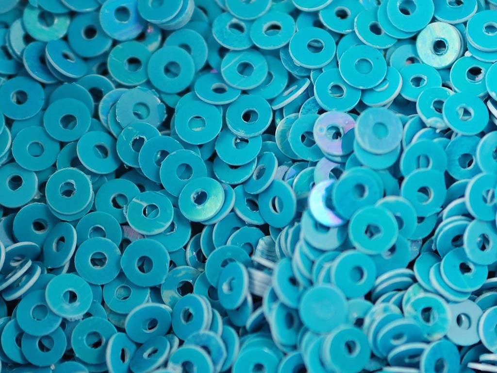 Blue 1 Hole Circular Plastic Sequins (1809424449570)