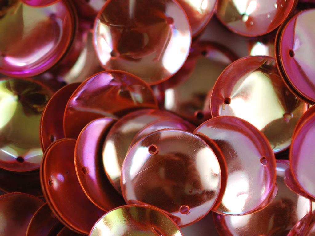 Pink Metallic 2 Hole Circular Plastic Sequins (1809415405602)