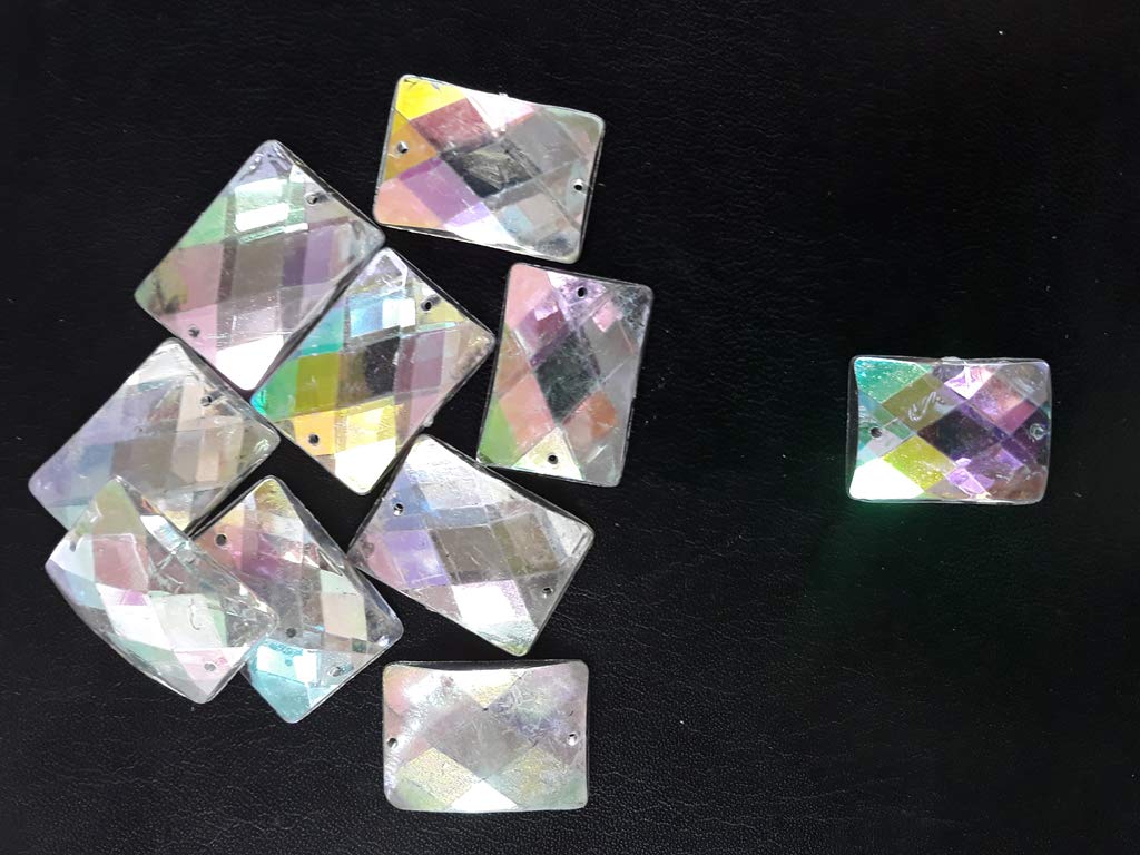 Siver Square Plastic Stones (1729478557730)