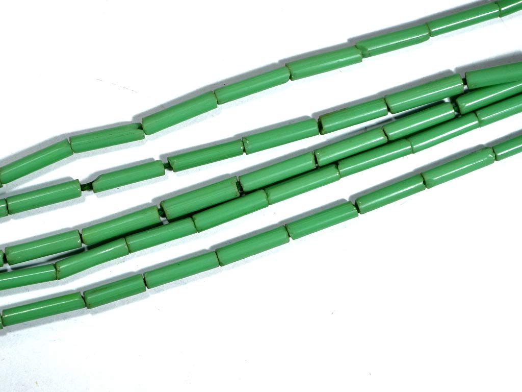 Green Pipe Glass Beads (1666695102498)