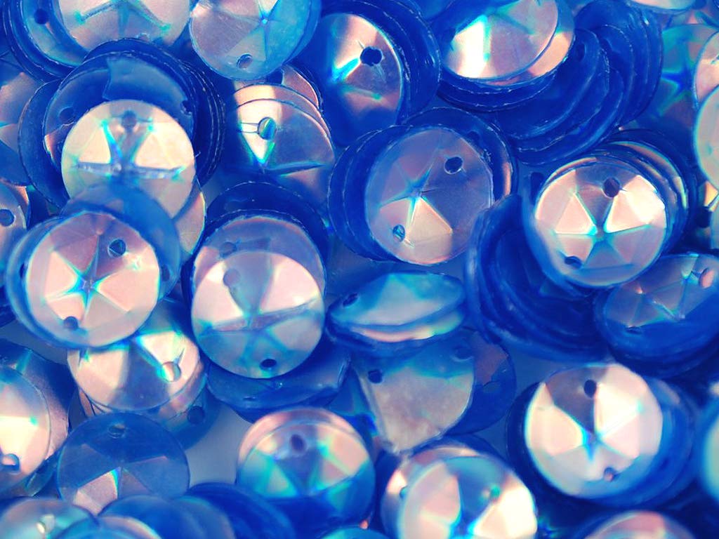 Blue Transparent 2 Hole Circular Plastic Sequins (1809422352418)