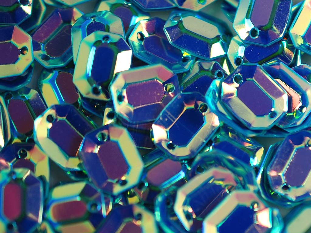 Blue-Purple 2 Hole Octagonal Plastic Sequins (1809413931042)