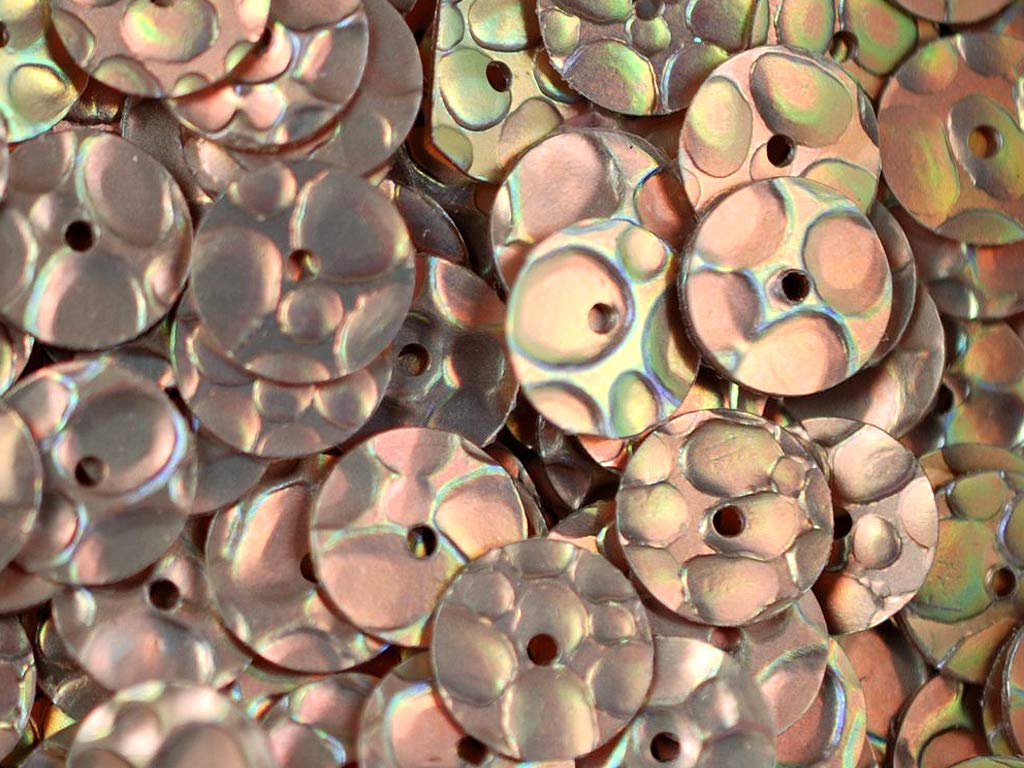 Rose Gold 1 Hole Circular Plastic Sequins (1809414422562)