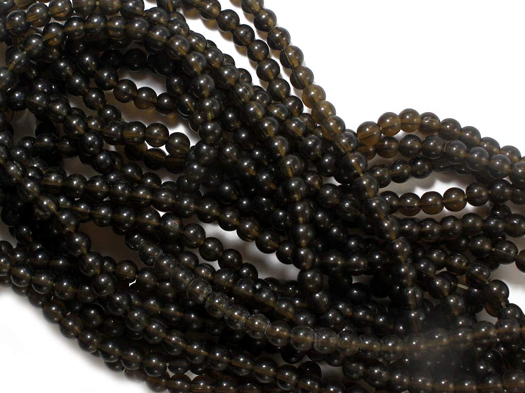 Black Gray Spherical Pressed Glass Beads (1709211156514)