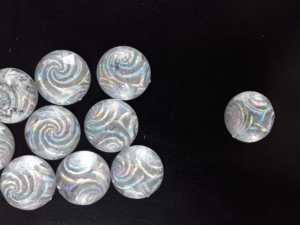 Silver Round Plastic Stones (1729478590498)