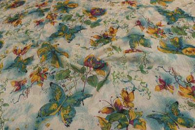 Multicolour Printed Chiffon Fabric