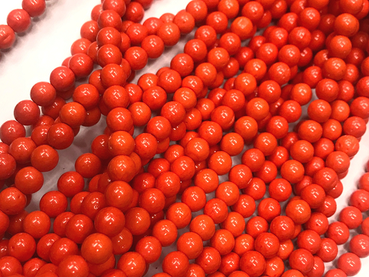 Dark Orange Opaque Spherical Glass Beads-8mm