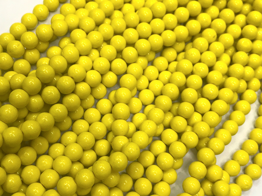 Yellow Opaque Spherical Glass Beads - 8mm