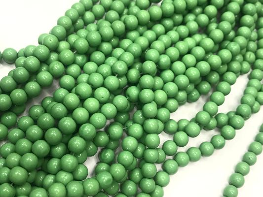 Green Opaque Spherical Glass Beads-8mm