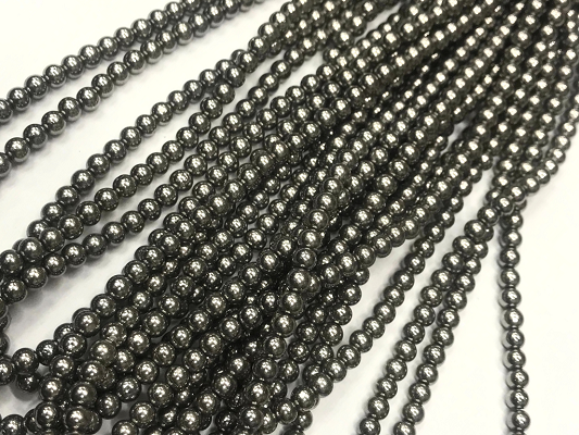 Gunmetal Grey Opaque Round Rocaille Glass Seed Beads-5mm