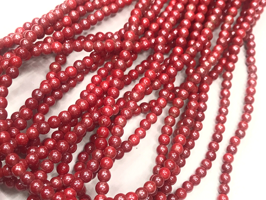 Red Opaque Round Rocaille Glass Seed Beads-5mm