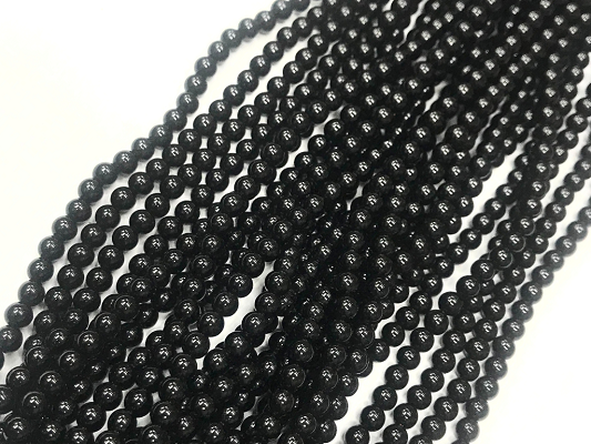 Jet Black Opaque Round Rocaille Glass Seed Beads-5mm