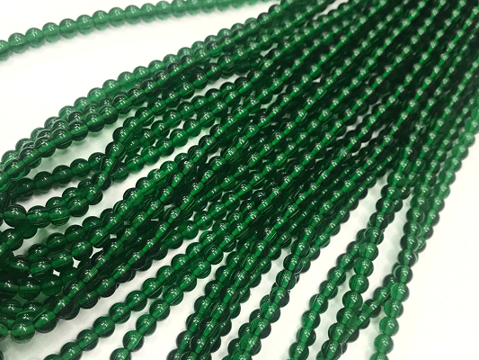 Dark Green Opaque Round Rocaille Glass Seed Beads-5mm