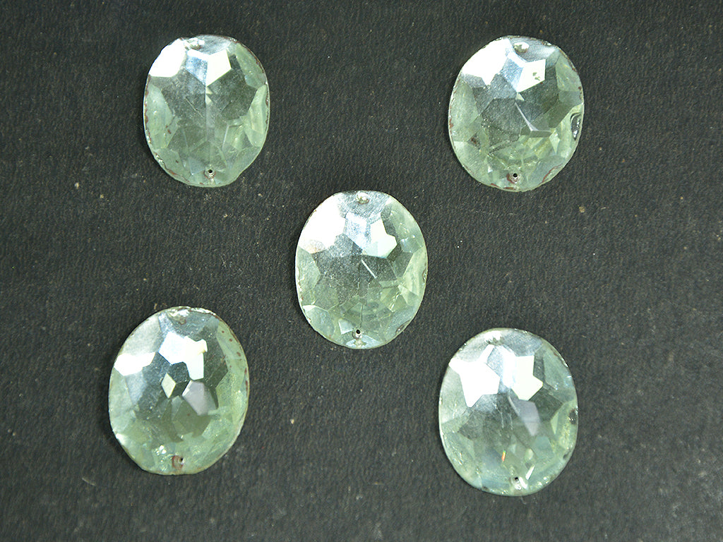 Circular Transparent 2 Hole Glass Stones