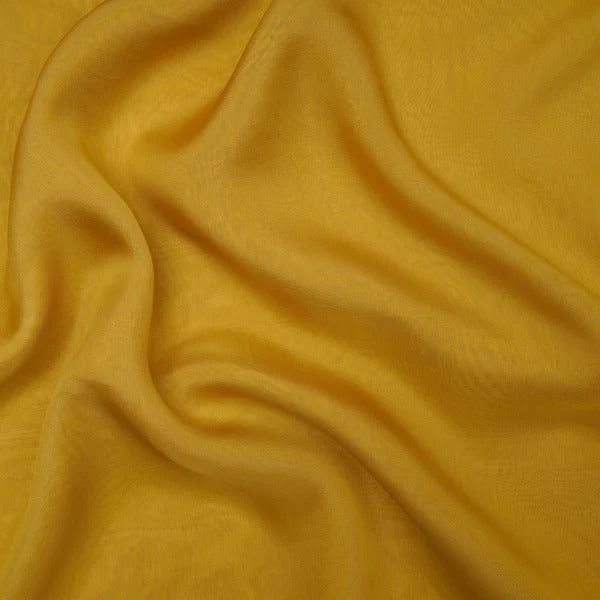 Dull Yellow Plain Viscose Organza Fabric