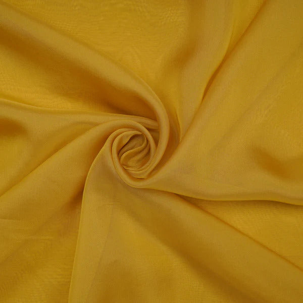 Dull Yellow Plain Viscose Organza Fabric